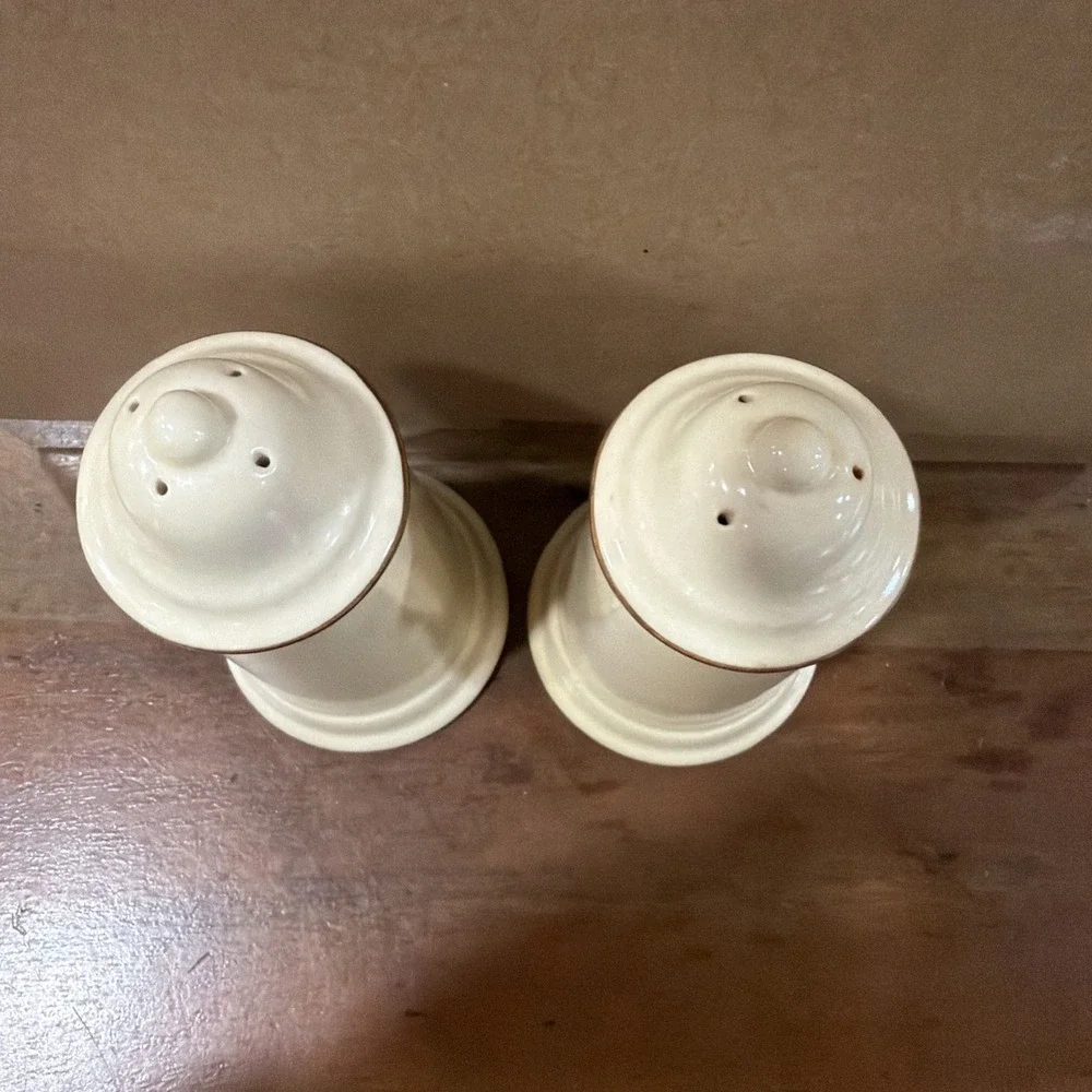 Vintage Set of Pfaltzgraff Village Pattern Stoneware Salt & Pepper Shakers